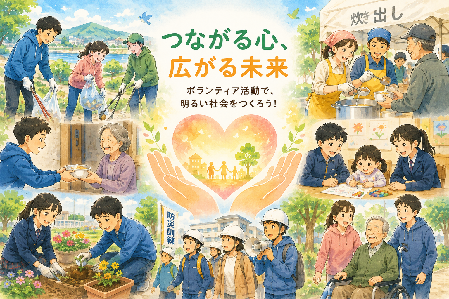 ボランティア　つながる心